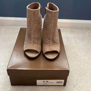 Audrey Brooke (New in box) Tan Suede Booties - Size 6